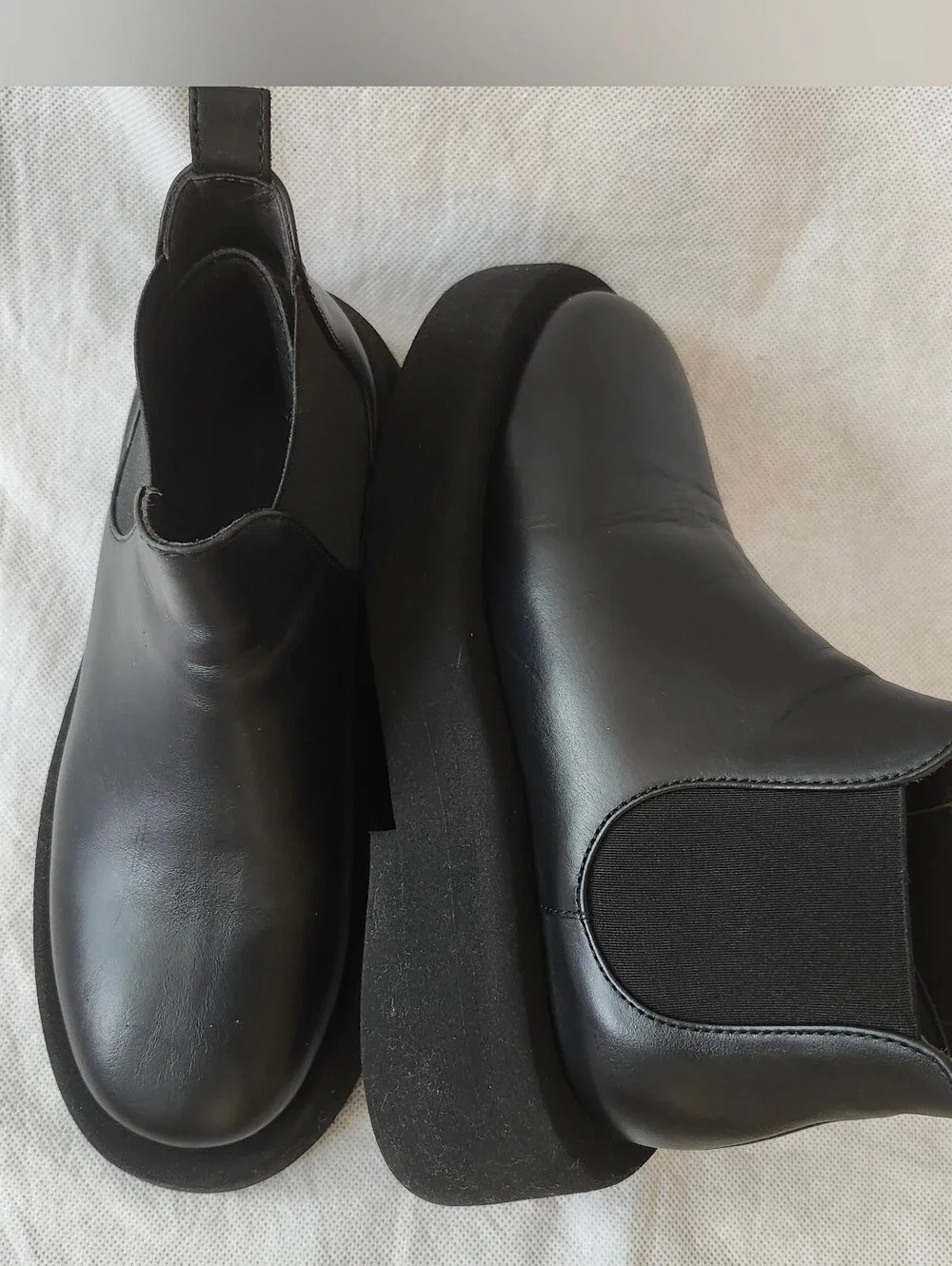 Marsell Unisex The Gommello Leather Ankle Boots In Black Sz 35